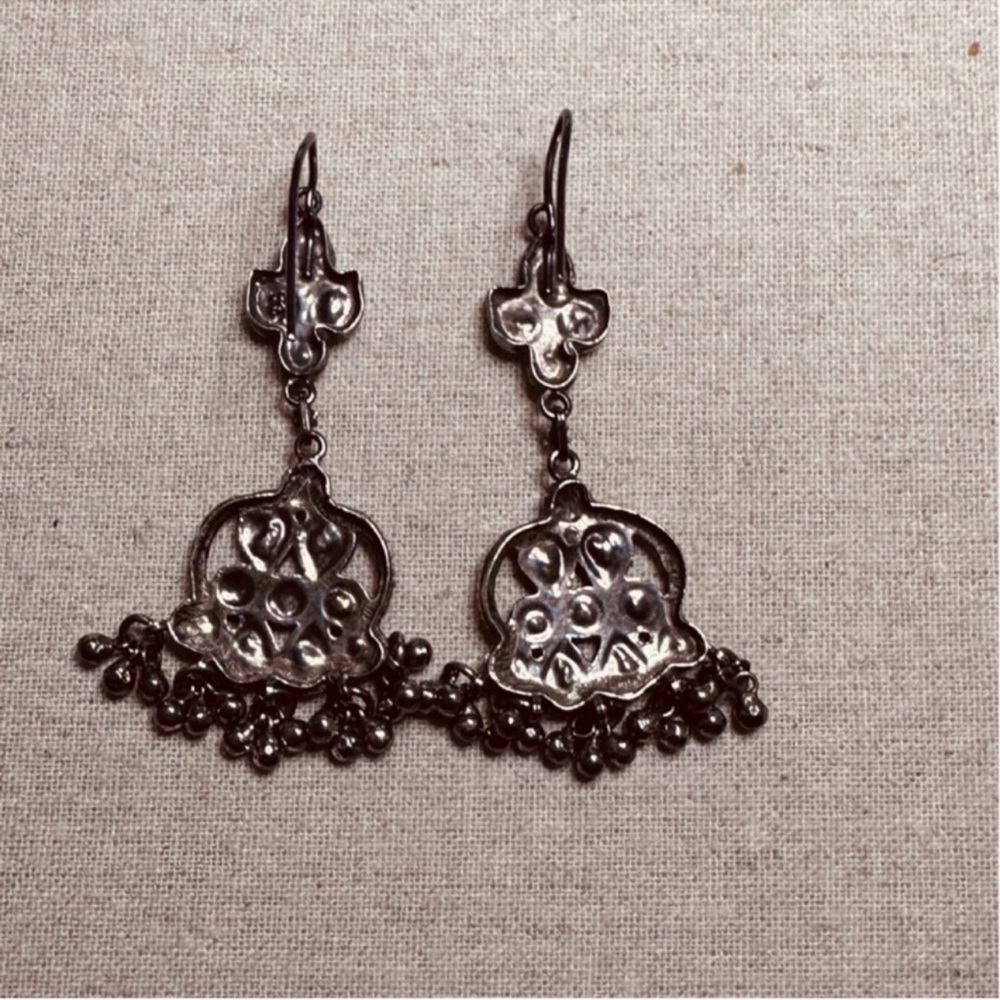 Kundan Silver Earrings - Picture 7 of 8